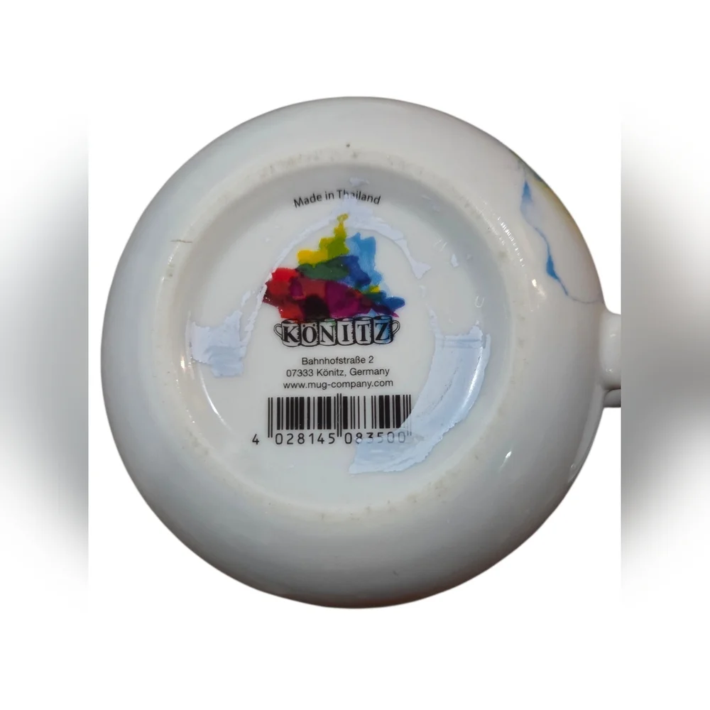 Konitz - Colorful Abstract Color Splash Ceramic Mug w/ Lid - No Tea Strainer
